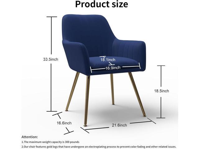 Velvet Dining Chair Set of 2 - Modern Mid-Back Accent Chair with Gold Plating Legs - Comfy Upholstered Chair for Living RoomBedroom & Reception...