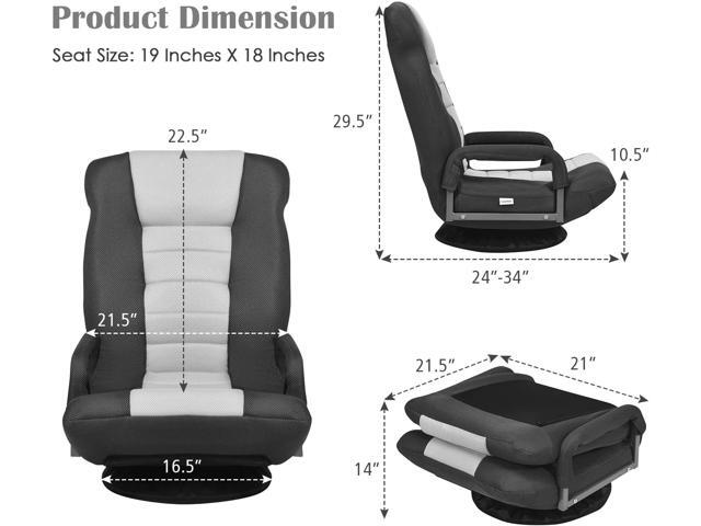 Giantex Floor Gaming Chair, 360 Degree Swivel Floor Chair with Armrests, 6 Adjustable Position, Padded Backrest, Folding Floor Chair Rocker for...