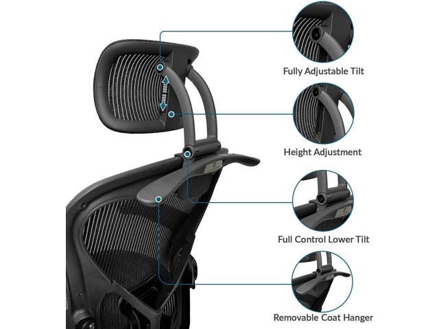 Headrest Attachment Compatible with Herman Miller Aeron Fully Adjustable Height & Tilt, Removable Coat Hanger Available Color for Classic.