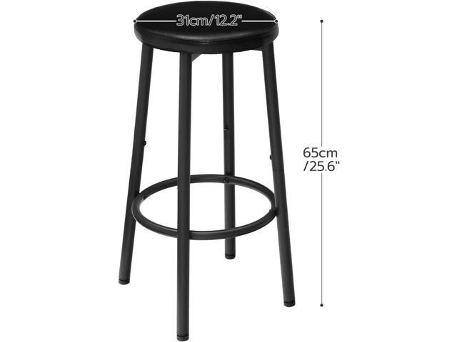 HOOBRO Bar Stools Set of 2, Bar Stools for Kitchen Island, 25.6 Inches PU Upholstered Bar Chairs, Bar Height Stools with Footrest, Easy Assembly,...