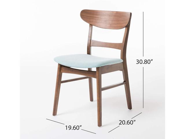 Christopher Knight Home Idalia Dining Chairs, 2-Pcs Set, Mint / Walnut Finish