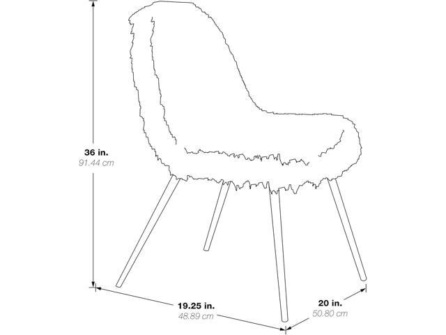 OSP Home Furnishings Julia Chic Accent Chair, White Faux Fur and Gold Legs