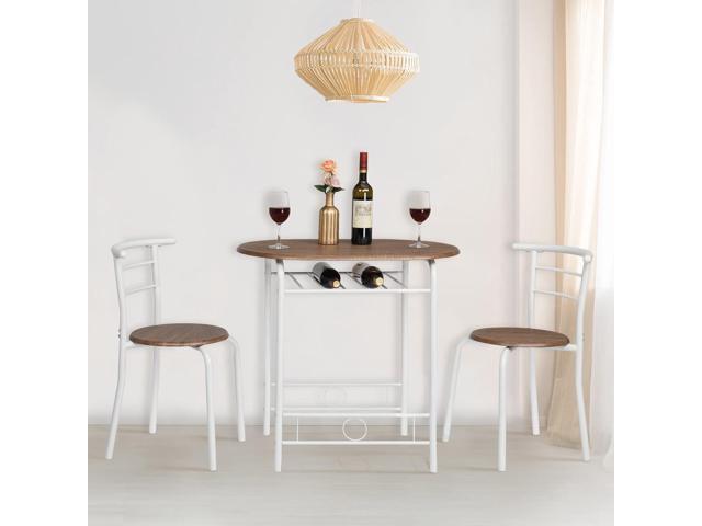 VINGLI 3 Piece Dining Set,Small Kitchen Table Set for 2,Breakfast Table Set,Kitchen Wooden Table and 2 Chairs for Small Space/Dining...