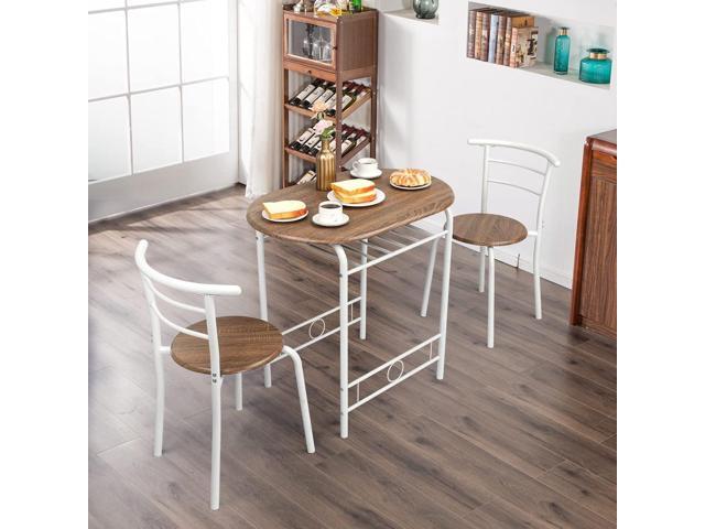 VINGLI 3 Piece Dining Set,Small Kitchen Table Set for 2,Breakfast Table Set,Kitchen Wooden Table and 2 Chairs for Small Space/Dining...