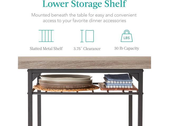 Best Choice Products 3-Piece Modern Dining Set, Space Saving Dinette for Kitchen, Dining Room, Small Space w/Steel Frame, Built-in Storage Rack -...