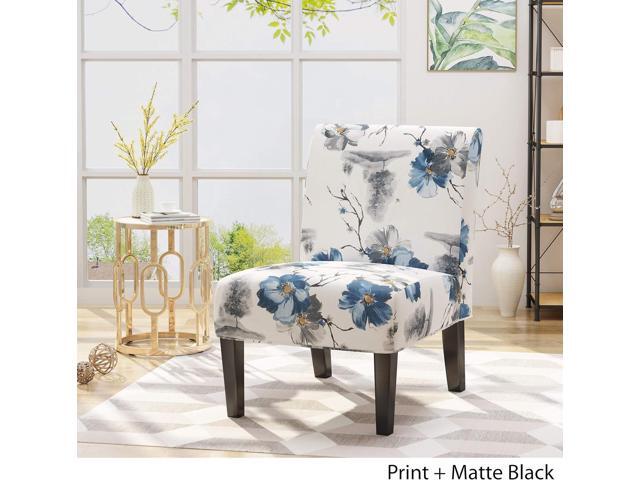 Christopher Knight Home Kendal Traditional Fabric Accent Chair, Print, Matte Black, 22.5D x 29.5W x 32H in