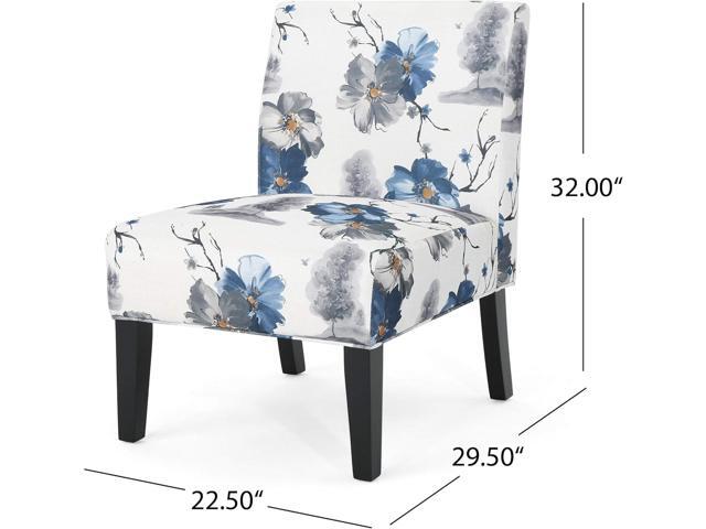Christopher Knight Home Kendal Traditional Fabric Accent Chair, Print, Matte Black, 22.5D x 29.5W x 32H in