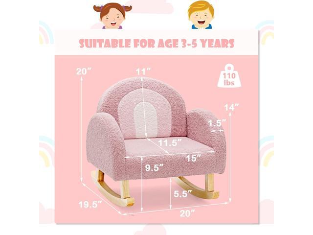 INFANS Kids Sofa, Toddler Rocking Chair with Solid Wooden Frame, Anti-Tipping Design, Plush Fabric, Children Armchair for Nursery Kindergarten...