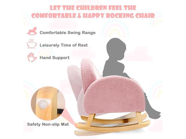 INFANS Kids Sofa, Toddler Rocking Chair with Solid Wooden Frame, Anti-Tipping Design, Plush Fabric, Children Armchair for Nursery Kindergarten...