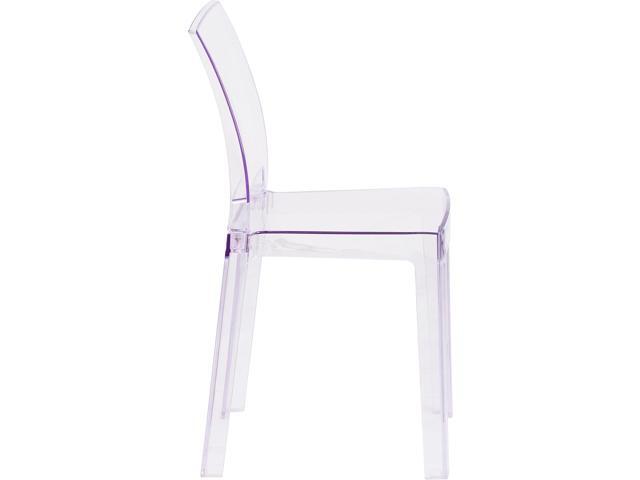 Flash Furniture Emilie Ghost Chair with Square Back in Transparent Crystal, Welcome to consult
