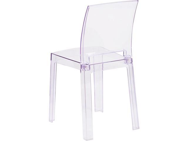 Flash Furniture Emilie Ghost Chair with Square Back in Transparent Crystal, Welcome to consult