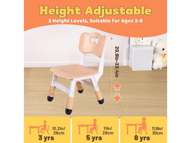 FUNLIO Adjustable Kids Chair (2pcs), 3 Level Height Adjustable Toddler Chair for Ages 3-8, Sturdy Child Chair with Maximum Bearing 220lbs, for...