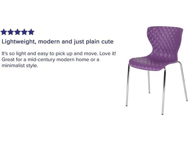 Flash Furniture Lowell Contemporary Design Purple Plastic Stack Chair