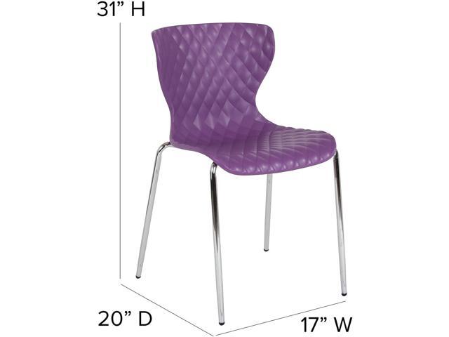 Flash Furniture Lowell Contemporary Design Purple Plastic Stack Chair