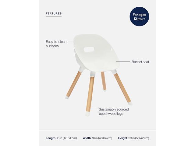 Lalo The Play Chair - Wooden & Non-Toxic Plastic Kids & Toddler Chair - Sturdy Bucket Seat, Easy to Clean, Up to 200 lb. Weight Capacity, Set of 2...