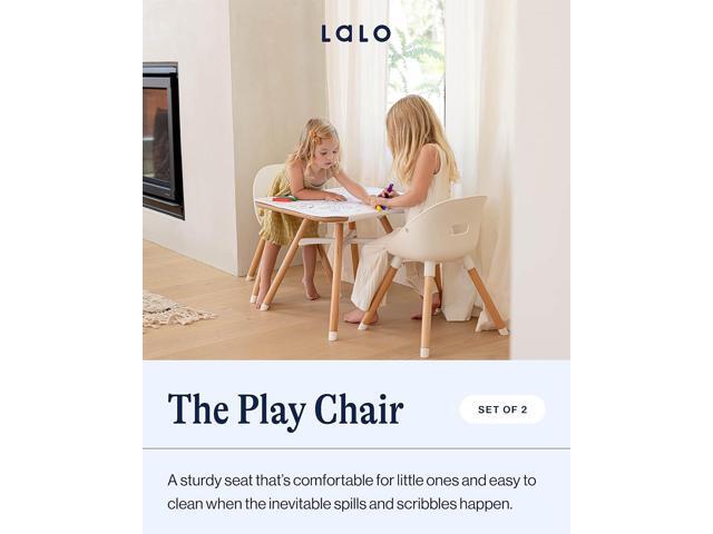 Lalo The Play Chair - Wooden & Non-Toxic Plastic Kids & Toddler Chair - Sturdy Bucket Seat, Easy to Clean, Up to 200 lb. Weight Capacity, Set of 2...