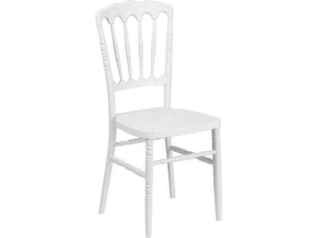 Flash Furniture HERCULES Series White Resin Stacking Napoleon Chair
