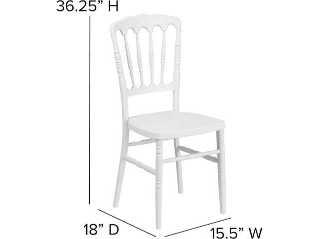 Flash Furniture HERCULES Series White Resin Stacking Napoleon Chair