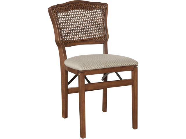 Stakmore French Cane Back Folding Chair Finish, Set of 2, Fruitwood