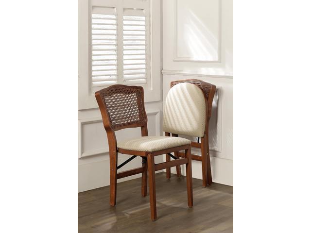 Stakmore French Cane Back Folding Chair Finish, Set of 2, Fruitwood