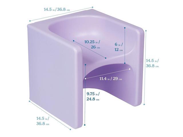ECR4Kids Tri-Me 3-In-1 Cube Chair, Kids Furniture, Light Purple