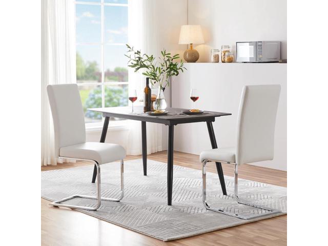 Yaheetech Dining Chairs Set of 2 Modern Faux Leather Upholstered Dining Room Chairs with High Back and Metal Chrome Legs for Kitchen/Living...