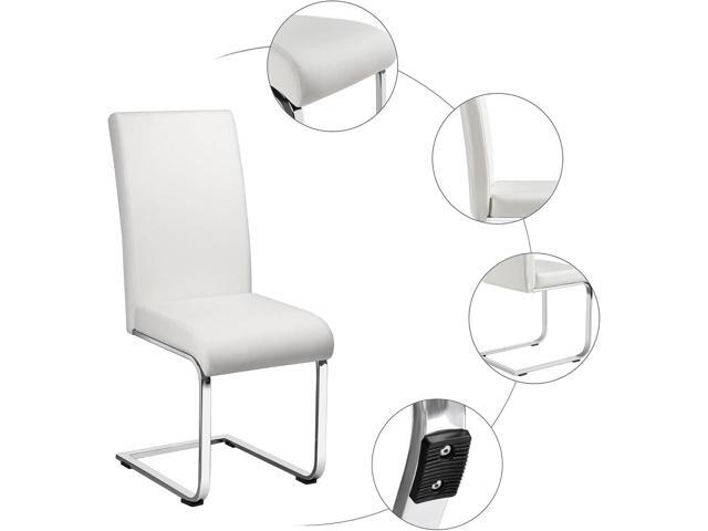 Yaheetech Dining Chairs Set of 2 Modern Faux Leather Upholstered Dining Room Chairs with High Back and Metal Chrome Legs for Kitchen/Living...