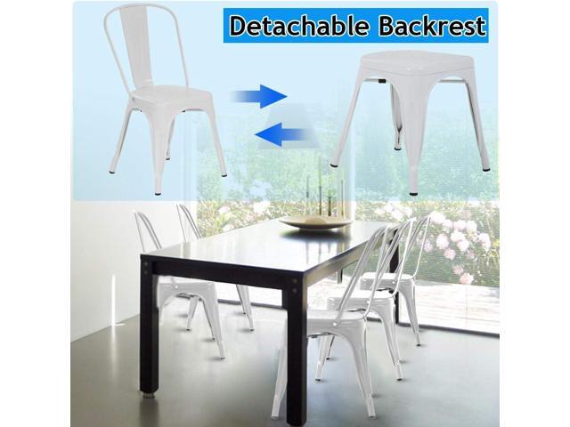 Set of 2 Metal Dining Chairs - Indoor Outdoor Stackable Bistro Chairs, 18' Seat Height & 330lbs Capacity, Cafe Restaurant Industrial Style for...