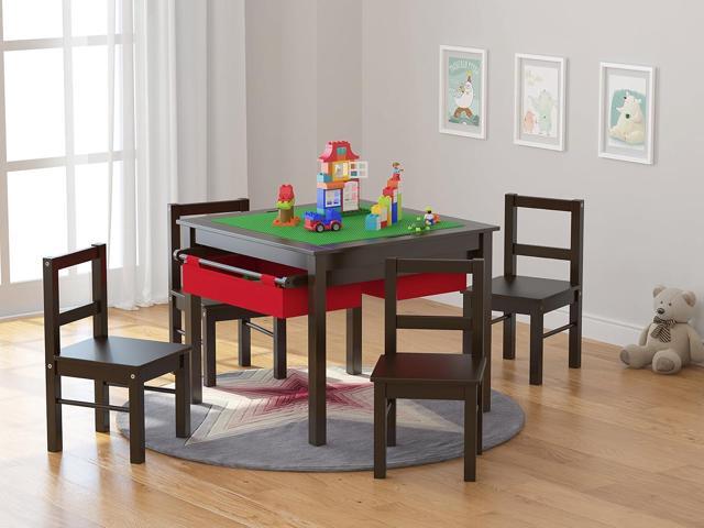 UTEX Child's Wooden Chair Pair for Play or Activity, Set of 2, Espresso