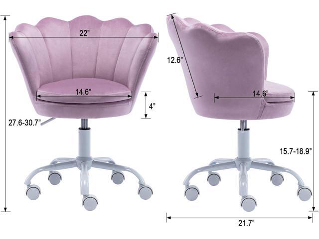 CIMOTA Cute Kids Desk Chair,Velvet Bedroom Chair Adjustable Child Computer Chair Swivel Shell Vanity Chairs for Girls Bedroom/Study Room, Light Purple