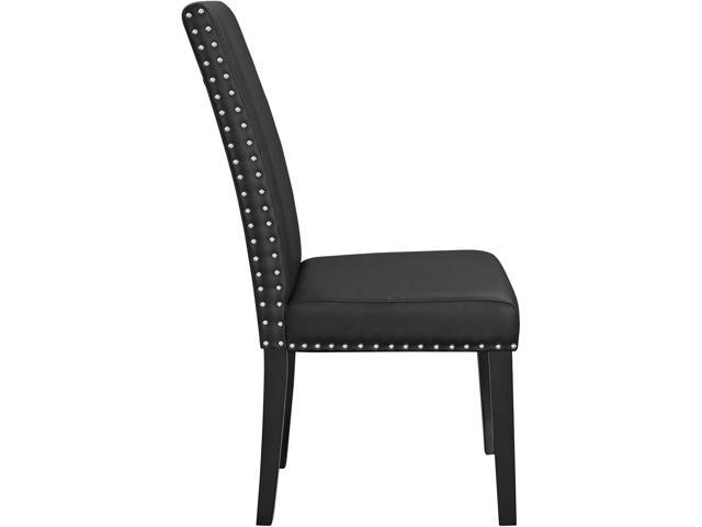 Modway Parcel Faux Leather Upholstered Parsons Dining Side Chair in Black