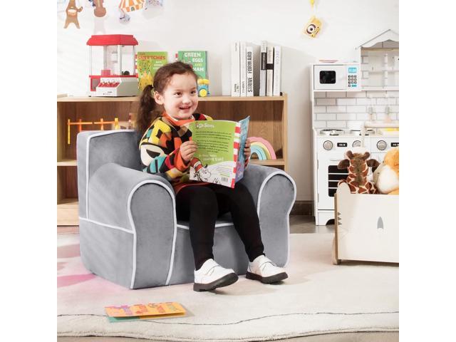 Costzon Kids Couch, Toddler Soft Sofa Chair w/Removable & Washable Velvet Surface for Preschool, Play Room, Nursery, Kindergarten, Toddler Sofa...