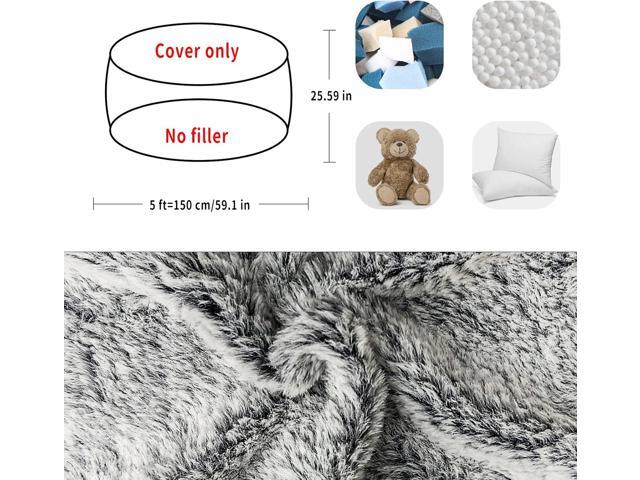 (No Filler Bean Bag Chair Cover Without Filler,Big Round Soft Fluffy PV Velvet Washable Bean Bag Lazy Sofa Bed Cover for Adults,Living Room Bedroom...
