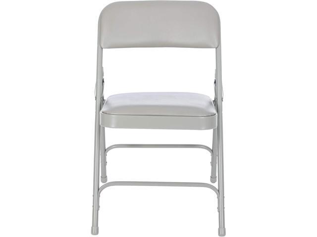 OEF Furnishings OEF1200 Series Premium Heavy Duty Vinyl Padded Folding Chairs, Commercial Grade 500 lb Capacity (4-Pack, Warm Gray)