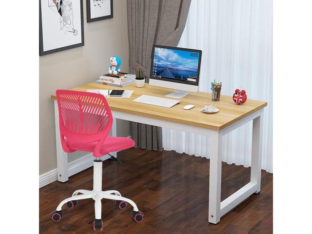 FurnitureR Teens Girls Task Chair 360 Swivel, Low Mid PP Mesh Back Fabric Seat, Height Adjustable, Rolling Castor, W15.7inces x D15.2inces x...