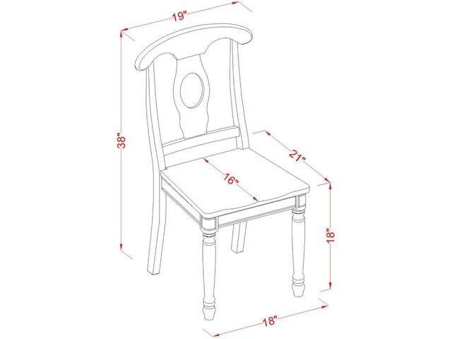 East West Furniture KEC-BLK-W Kenley Kitchen Dining Chairs - Napoleon Back Solid Wood Seat Chairs, Set of 2, Black & Cherry