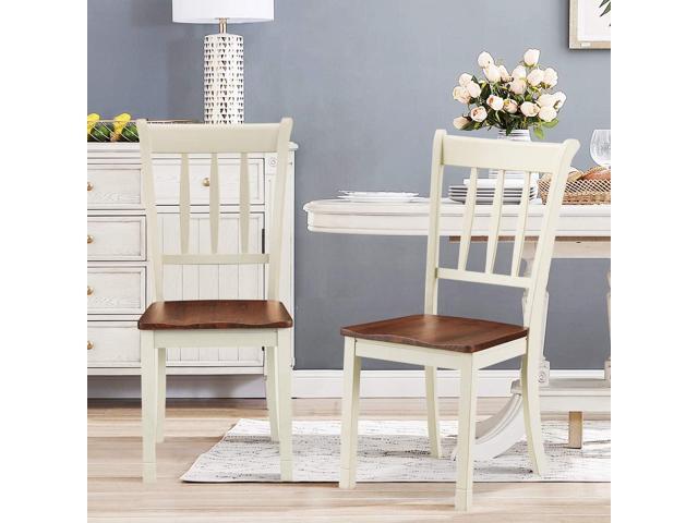 Giantex Wood Dining Chairs Set of 2, Armless Kitchen Chairs w/Solid Rubber Wood Frame, Easy to Assemble Dining Side Chair, Farmhouse Dining Room...