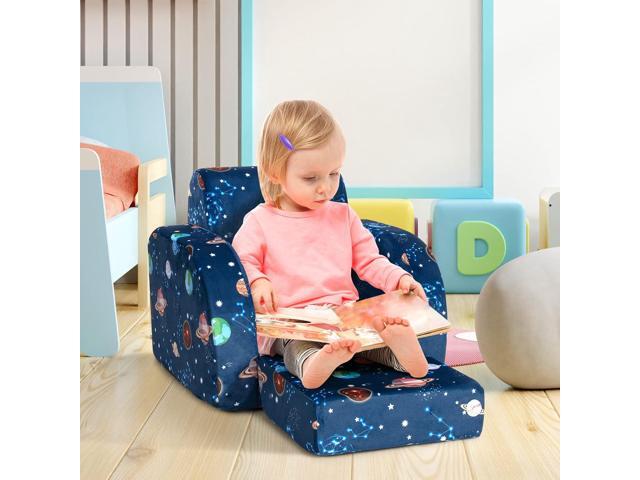 Costzon Kids Couch, 3 in 1 Convertible Flip Open Children's Sofa w/Foam-Padded Seat, Toddler Armrest Chair Bed for Nap Play Sleep, Fold Out Lounger...