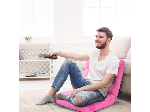 S AFSTAR Cushioned Floor Chair, 14-Position Adjustable Padded Lazy Recliner with Comfortable Back Support and Skin-Friendly Cover, Great for...