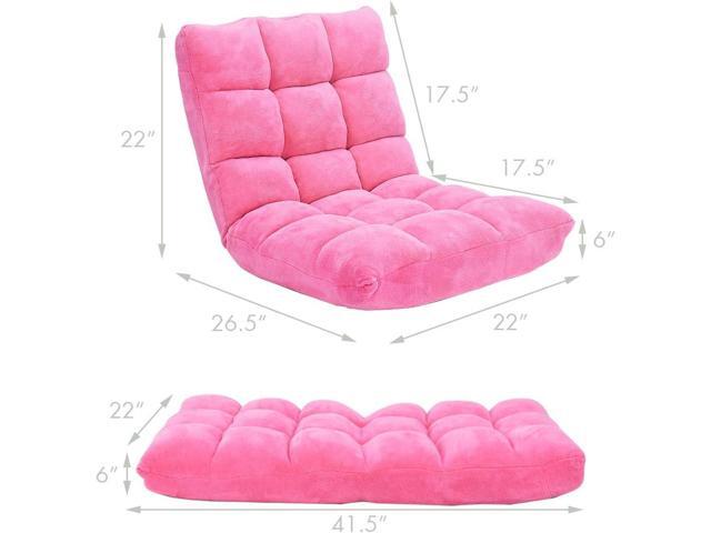 S AFSTAR Cushioned Floor Chair, 14-Position Adjustable Padded Lazy Recliner with Comfortable Back Support and Skin-Friendly Cover, Great for...