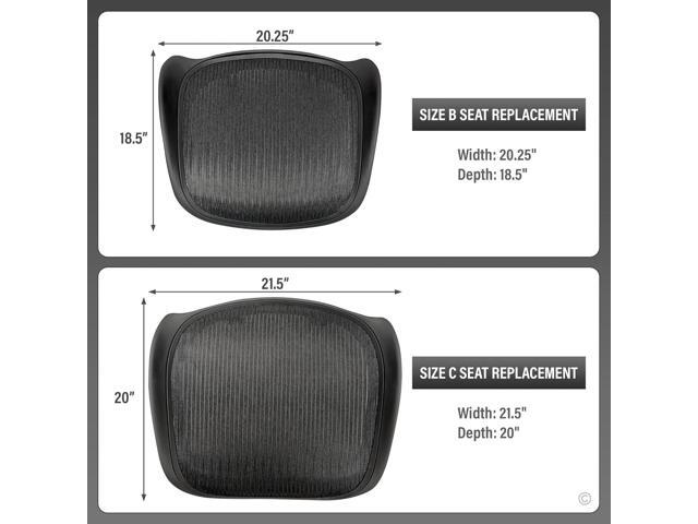 Replacement Seat for Herman Miller Classic Aeron Size B Medium (Black Mesh)