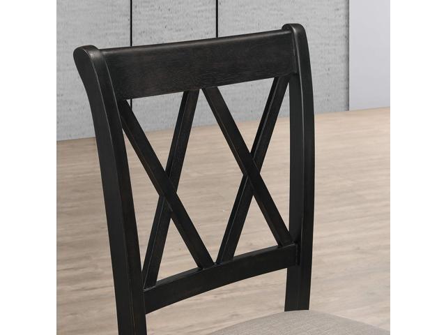 Roundhill Furniture Windvale Fabric Upholstered Dining Chair, Set of 2, Black