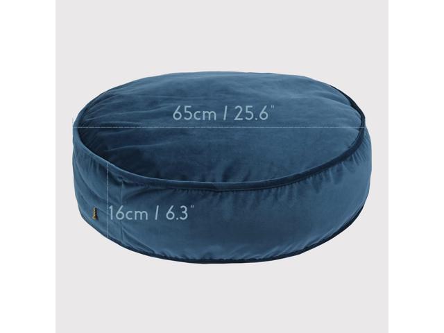 Velvet Floor Pillows Round Chair Cushion Couch Throw Pillow Soft Pouf Seat Mattress Bean Bag for Reading Nook Play Room (25.6', Teal)