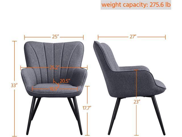Yaheetech Accent Chair, Modern and Elegant Armchair, Linen Fabric Living Room Chair Vanity Chair with Metal Legs and High Back for Living Room...