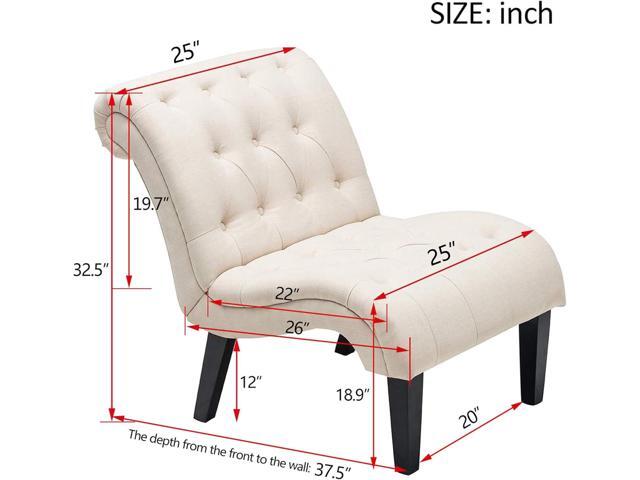 Yongqiang Accent Chair for Bedroom Living Room Chairs Tufted Upholstered Lounge Chair with Wood Legs Linen Fabric