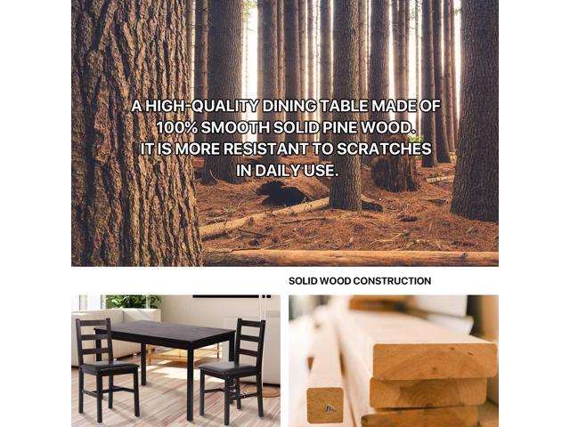 Kitchen Table Set for 2, 3 Piece Wooden Dining Table Set with 2 Chairs for Small Space, Modern Square Counter Height Small Dinette Set for Kitchen,...
