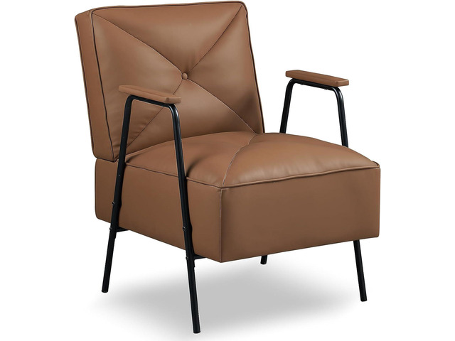 OUllUO Accent Chairs, Button Tufted Armchair,Upholstered Bedroom Chairs, Mid-Century Modern Comfy Slipper Chairs,Thick Cushion Reading Chair for...