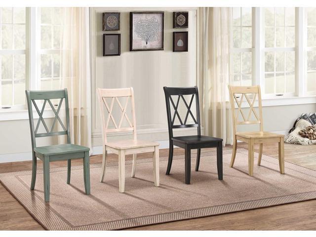 Homelegance Janina Dining Room Chairs Set of 2, Modern Farmhouse Dining Chairs Set of 2, Solid Wood, X Cross Back, Traditional Modern Ranch Style...