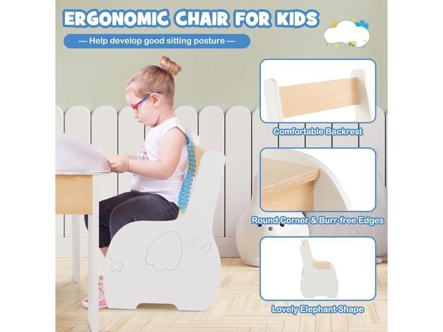 Costzon Kids Table and Chair Set, 4 in 1 Wooden Activity Table & 2 Chairs with Detachable Blackboard for Arts, Crafts, Drawing, Reading, Storage, 3...