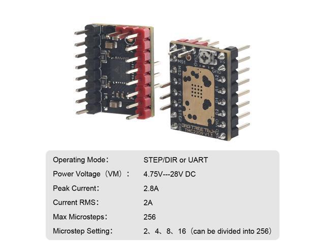 BIGTREETECH TMC2209 V1.3 Stepper Motor Driver, 2.8A UART/DIR/Step Mode Ultra-Silent Stepstick Drivers for Octopus V1.1/Octopus Pro/SKR V1.4...